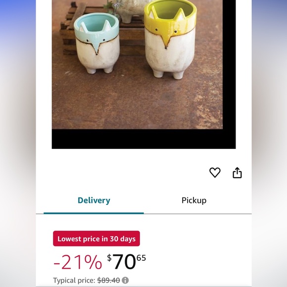 New The Fox Ceramic Succulent Mini Animal Planter Pot blue artistic 🪴 was $70 - Picture 6 of 10